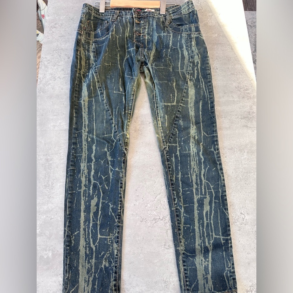 Please Vintage Glam | Made in Italy | Acid Wash Skinny Jeans | Large - Picture 7 of 13